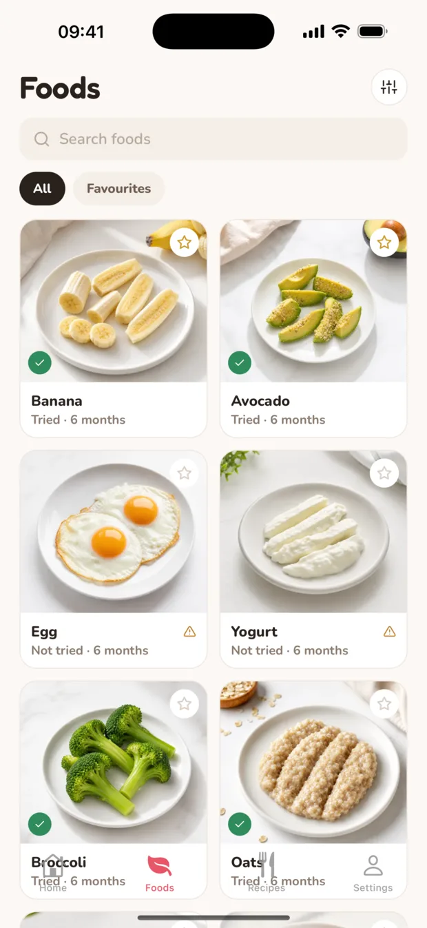 Browsing first foods